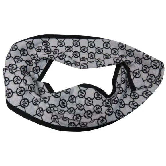 Michael Kors Womens MK Monogram Infinity Scarf Black / White NWT - Picture 2 of 5